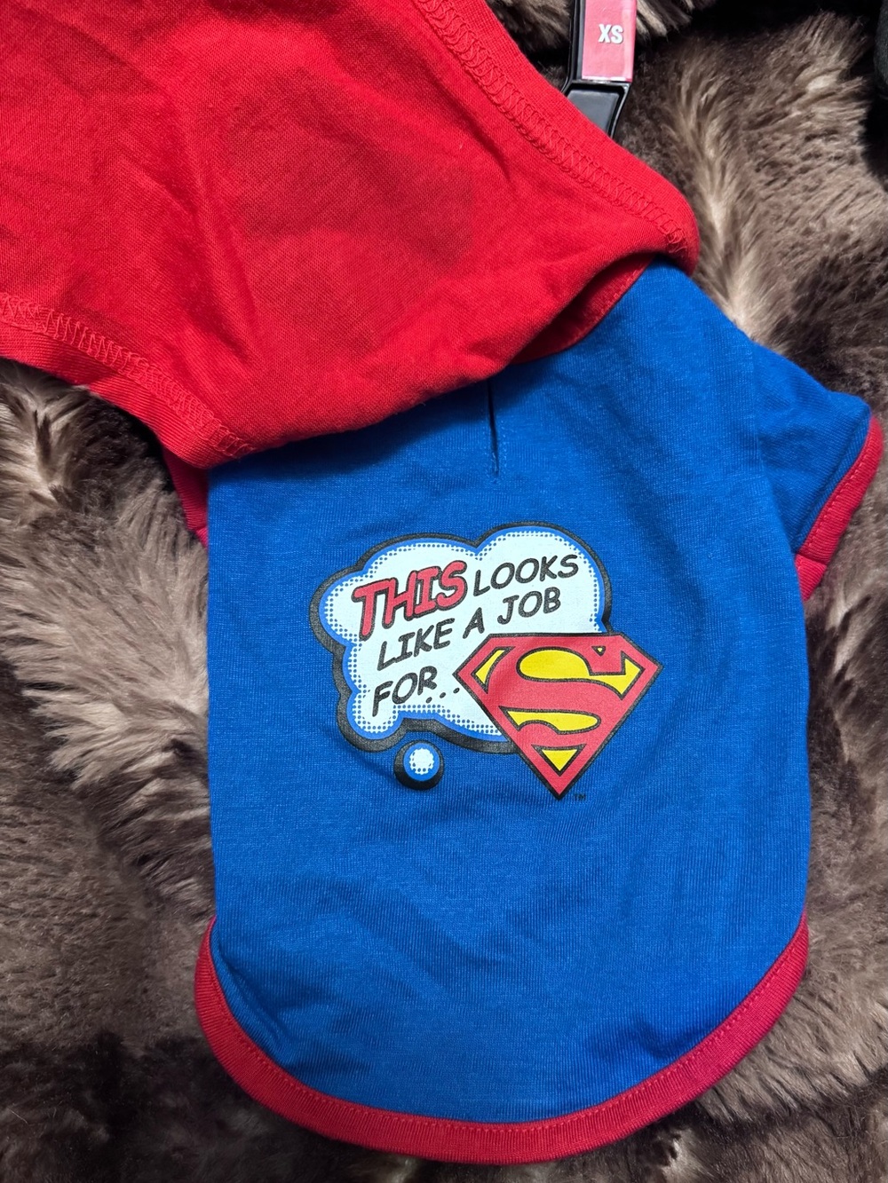 🦸🏻‍♂️🐕Superman Blue & Red Graphic Pet Tee